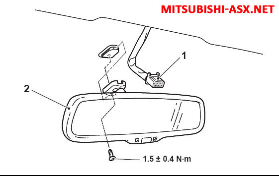 Установка штатного зеркала с монитором и камеры заднего вида Mitsubishi ASX