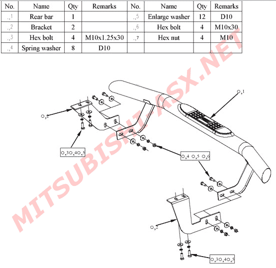 Защита бампера Mitsubishi ASX