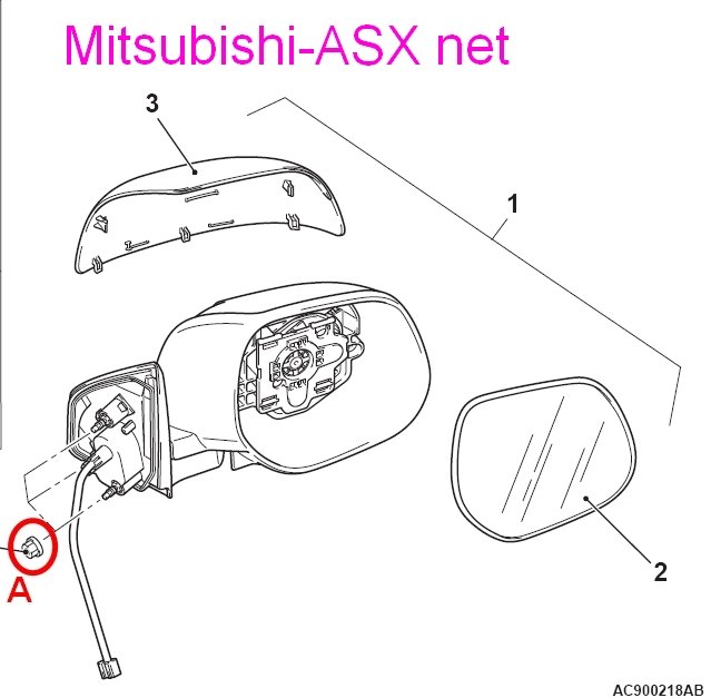 Звмена наружного зеркала Mitsubishi ASX