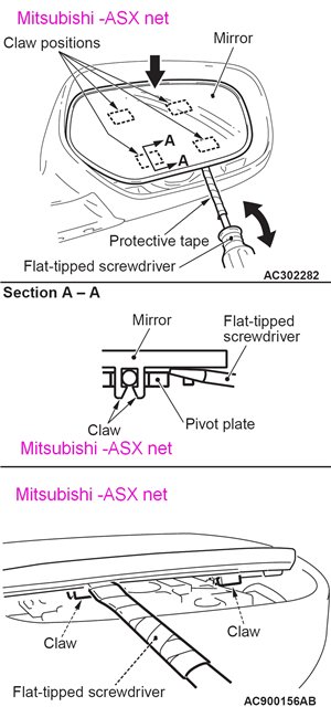 Звмена наружного зеркала Мицубиси АСХ
